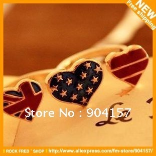 Flag-star-ring-Double-rings-Personality-Alloys-Cheap-fashion-jewelry-Openings-Women-s-Free-shipping-80