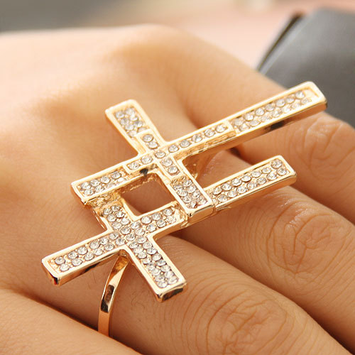 Min-order-is-10-mix-order-New-Arrival-Punk-Cool-charms-Double-Cross-Fingers-rings-new
