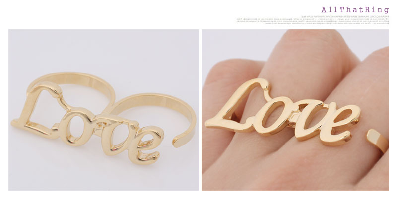 double ring love ring gold sz 6 7 8 9 10