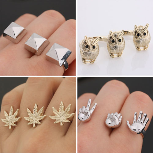 pyramid hemp owl double ring collection