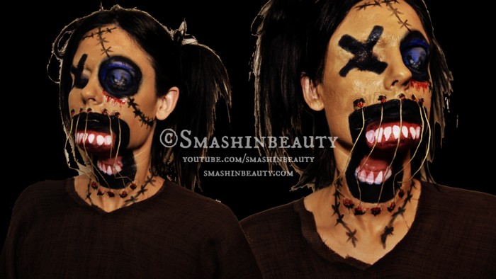 Creepy Scary Voodoo Doll Halloween Makeup