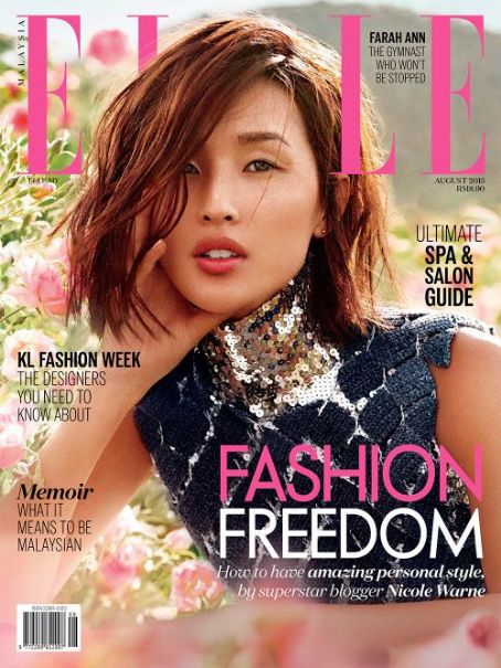 Nicole Warne - Elle Magazine Cover Malaysia August 2015