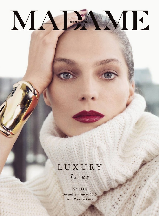 cover - madame air france december january 2014 2015 daria werbowy by nico