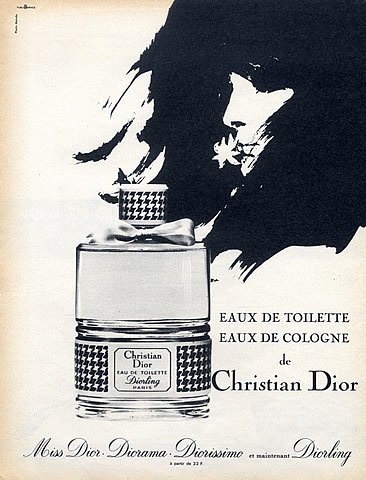 Dior Diorling and other Dior fragrances vintage 1955 ad hprints.com