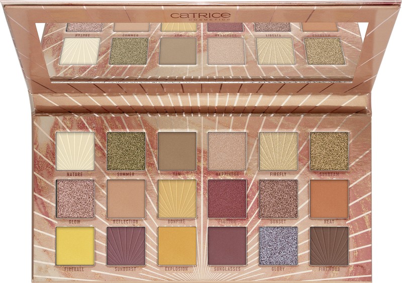 4059729281722 Catrice Reach Up For The Sunrise 18 Colour Eyeshadow Palette Image Front View Full Open png
