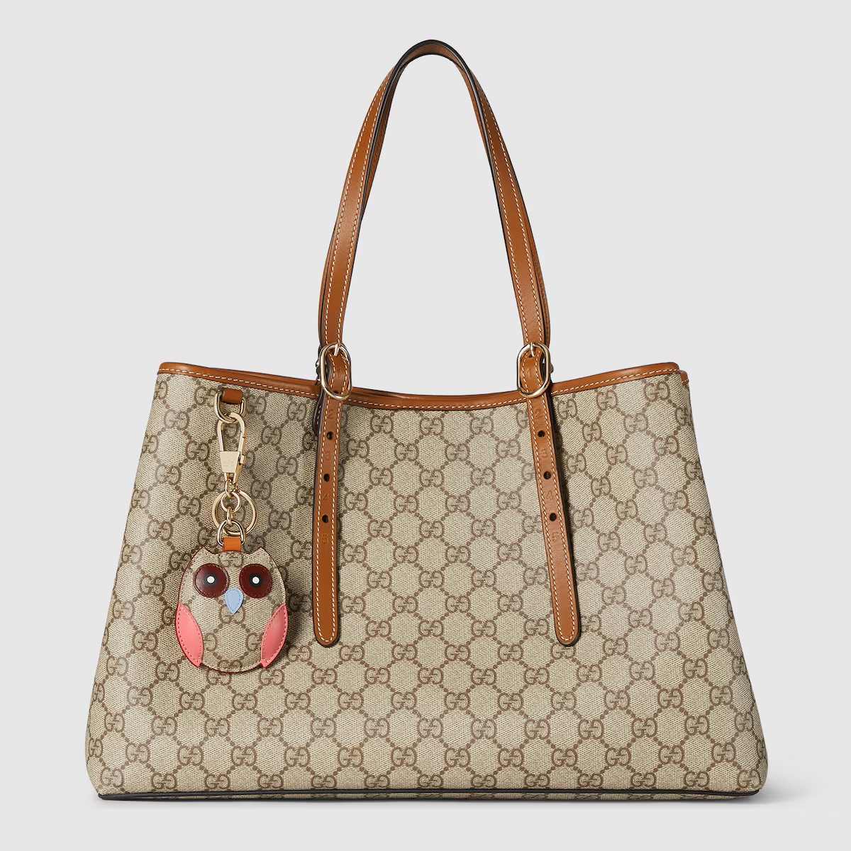 815213 FAD6L 9758 008 100 0000 Light gg emblem large tote bag