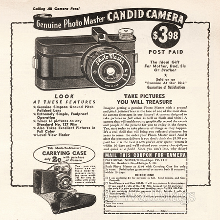 Photo Master Candid Camera Ad From 1945