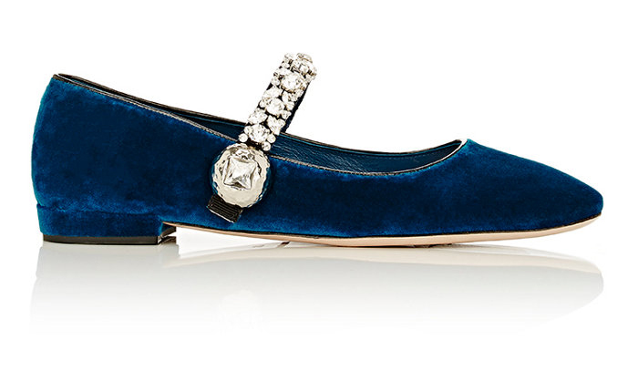 Miu-Miu-Crystal-Embellished-Velvet-Ballerina-Flats