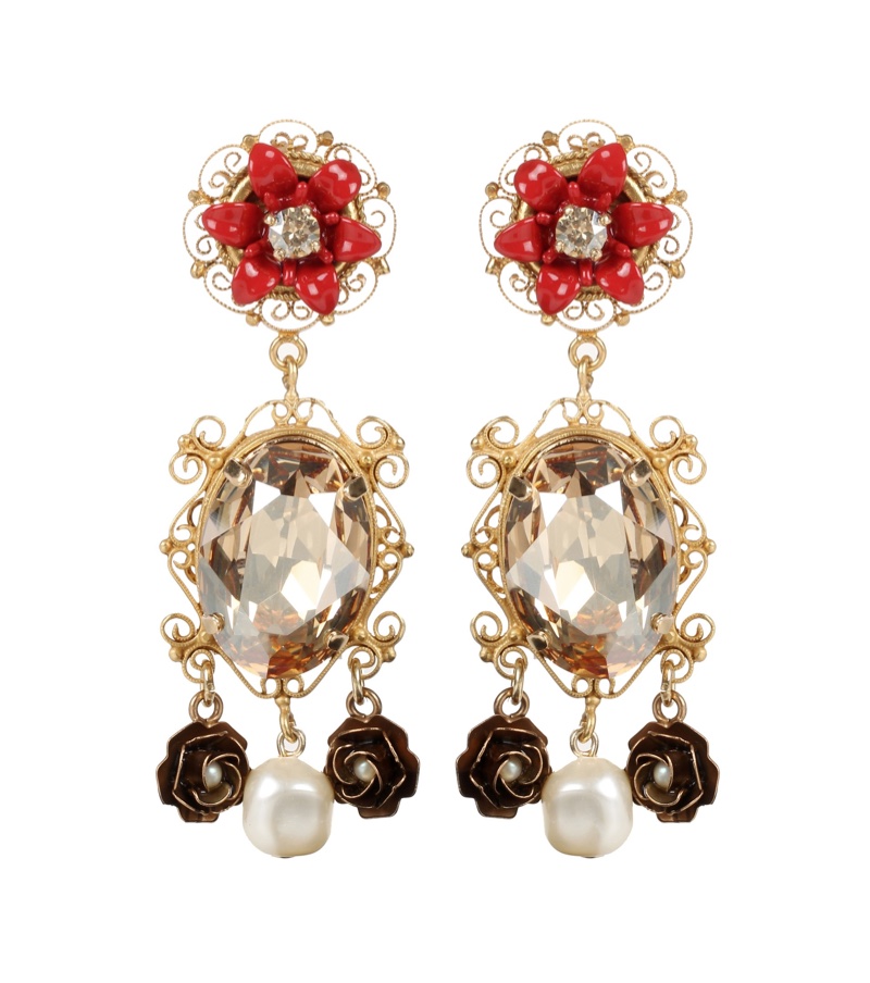 Dolce-Gabbana-Embellished-Clip-On-Earrings