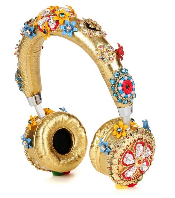 Dolce-Gabbana-Embellished-Metallic-Leather-Headphones