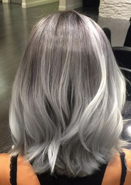 Gray hair vintage roll curls